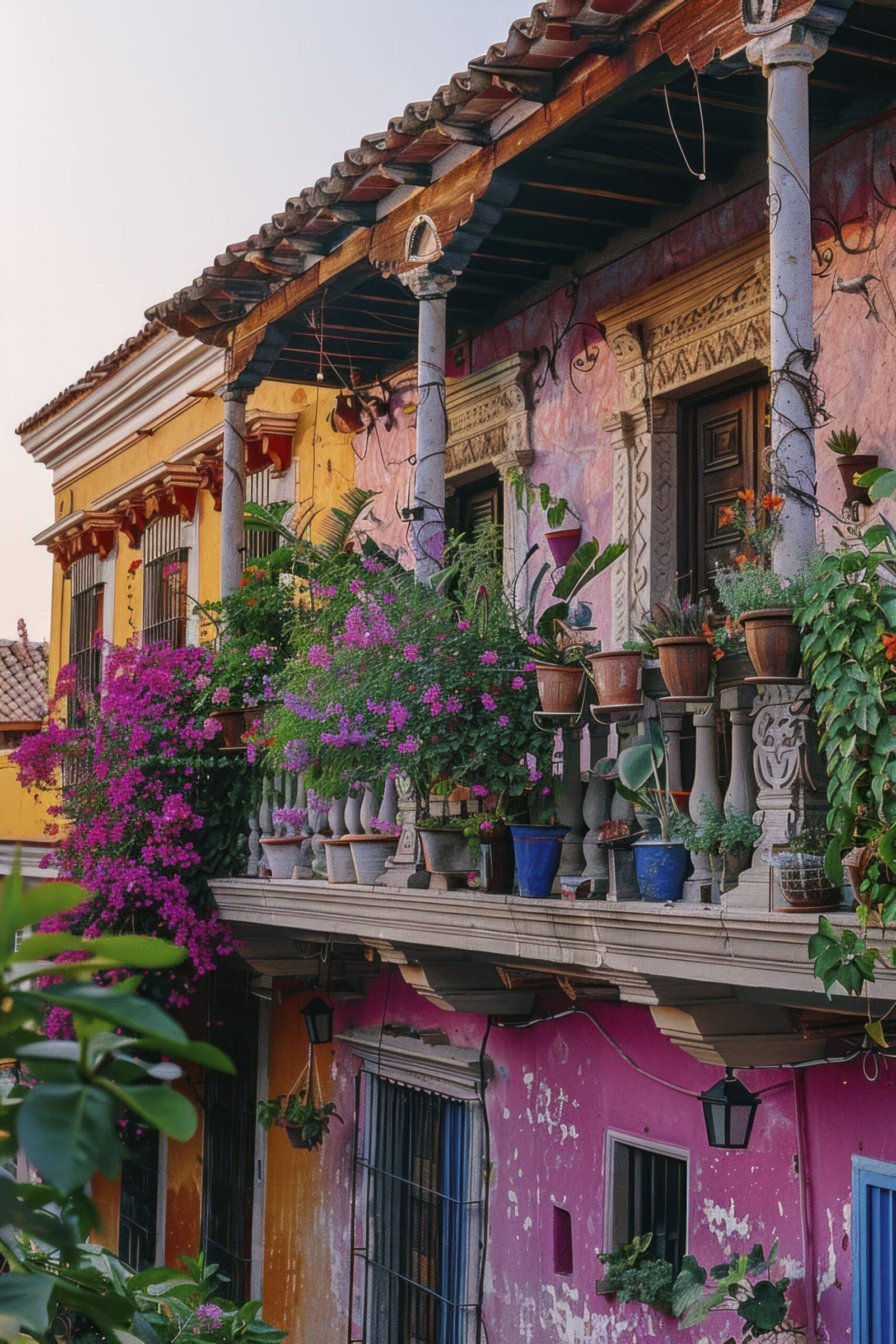 casa tradicional de Puebla mexico con colores vistosos